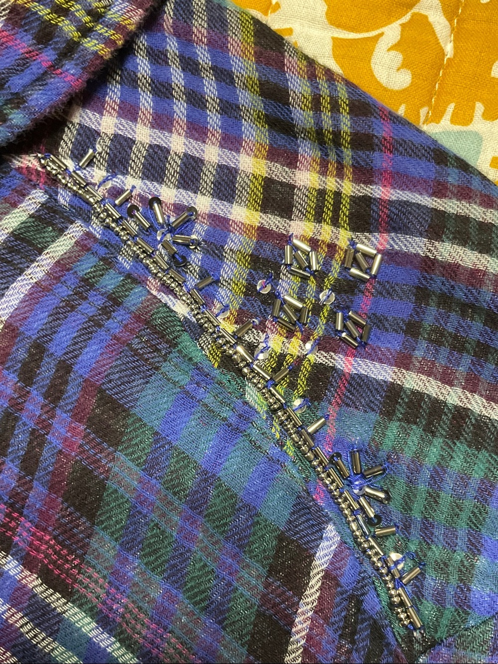 True Craft Blue & Purple Plaid Long Tunic/ Dress - Picture 9 of 14